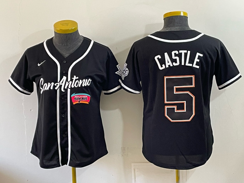 Youth San Antonio Spurs #5 Castle blue Nike 2026 NBA Jersey 101904->women nba jersey->Women Jersey